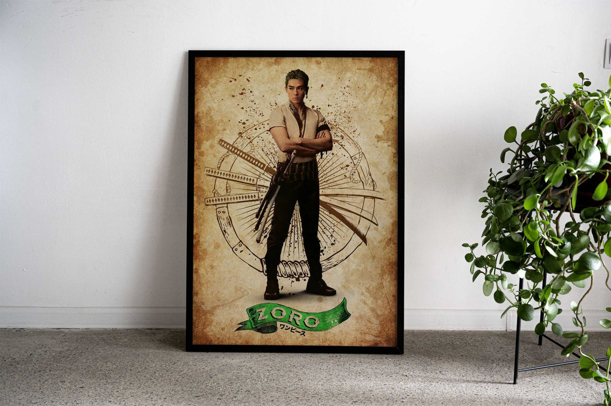 Zoro Retro Asian Style Poster | Wall Art for Ho me & Office | High-Quality Print - High-Quality Visual Display