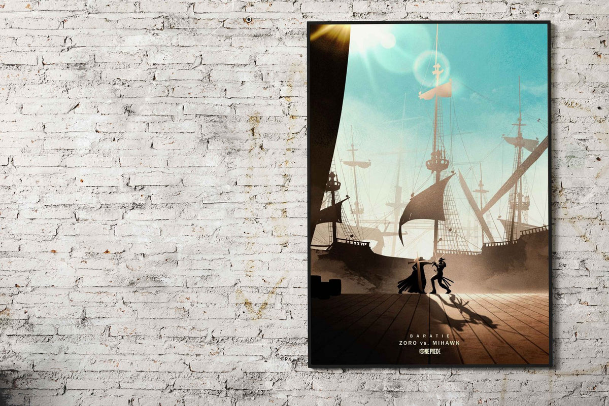 Zoro vs Mihawk Asian Style Poster | Wall Art fo r Home & Office | High-Quality Print - High-Quality Visual Display