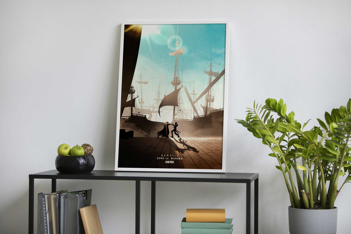 Zoro vs Mihawk Asian Style Poster | Wall Art fo r Home & Office | High-Quality Print - High-Quality Visual Display