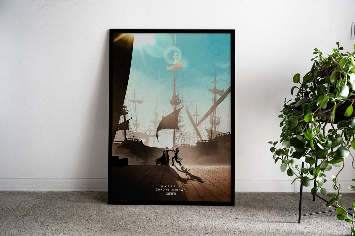 Zoro vs Mihawk Asian Style Poster | Wall Art fo r Home & Office | High-Quality Print - High-Quality Visual Display