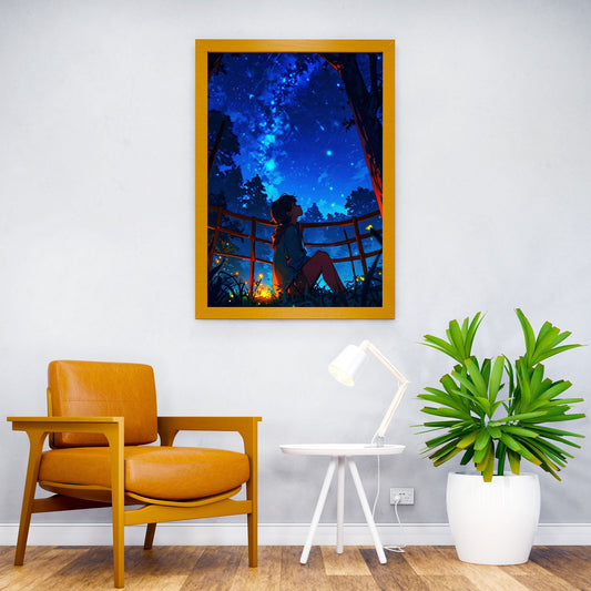 a boy at night Asian Style Poster | Wall Art for Home & Office | High-Quality Print