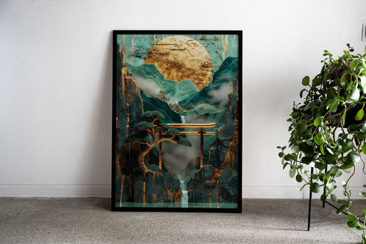 abstract Mountain Japan 2 Asian Style Poster | Wall Art for Home & Office | High-Quality Print