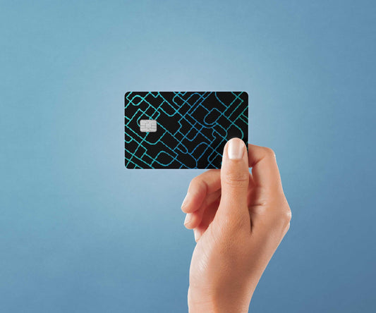 Abstract Pattern Blue Design | Credit Card Sticker | Small Chip | Credit Card Skin