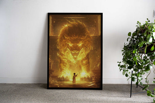 ancient chinese lion king Asian Style Poster | Wall Art for Home & Office | High-Quality Print