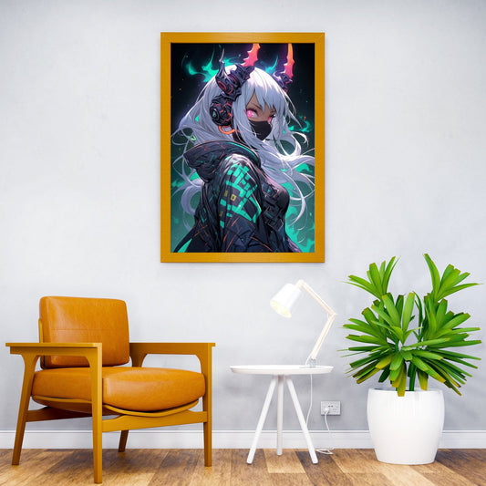 anime girl neon japan Asian Style Poster | Wall Art for Home & Office | High-Quality Print