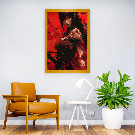 anime samurai girl katana Asian Style Poster | Wall Art for Home & Office | High-Quality Print