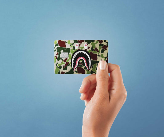 Ape Shark Camo Design | Credit Card Sticker | Small Chip | Credit Card Skin