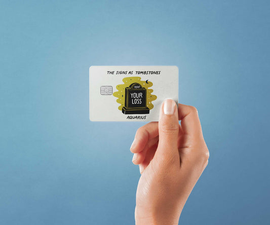 Aquarius as a Tombstone Design | Credit Card Sticker | Small Chip | Credit Card Skin