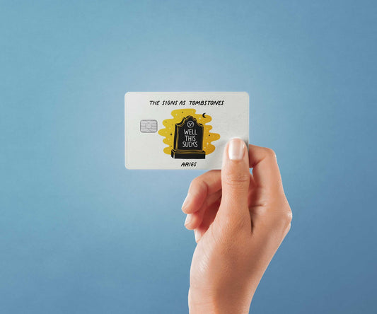 Aries as a Tombstone Design | Credit Card Sticker | Small Chip | Credit Card Skin