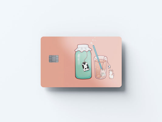 Assam Milk Tea Design | Credit Card Sticker | Small Chip | Credit Card Skin