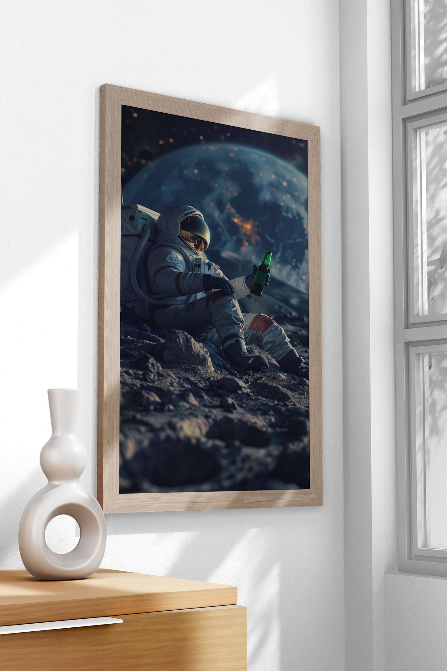 astronaut with Gas juice Asian Style Poster | Wall Art for Home & Office | High-Quality Print