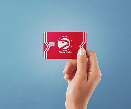Atlanta Hawks Away Warmups Hardwood Classics Design | Credit Card Sticker | Small Chip | Credit Card Skin