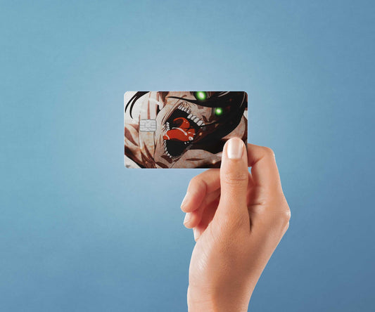 Attack Titan Design | Credit Card Sticker | Small Chip | Credit Card Skin