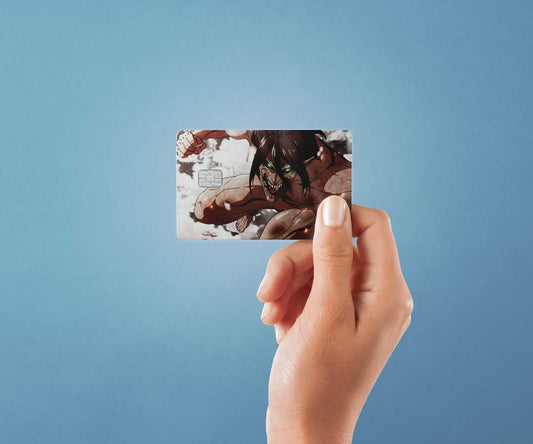 Attack Titan Fight Design | Credit Card Sticker | Small Chip | Credit Card Skin