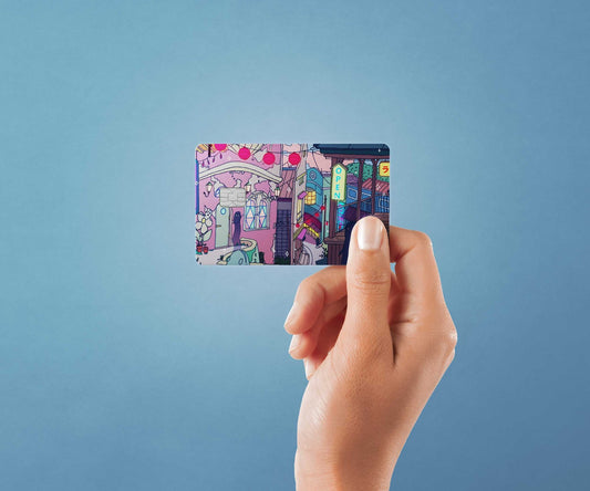 Away Chill Night Design | Credit Card Sticker | Small Chip | Credit Card Skin