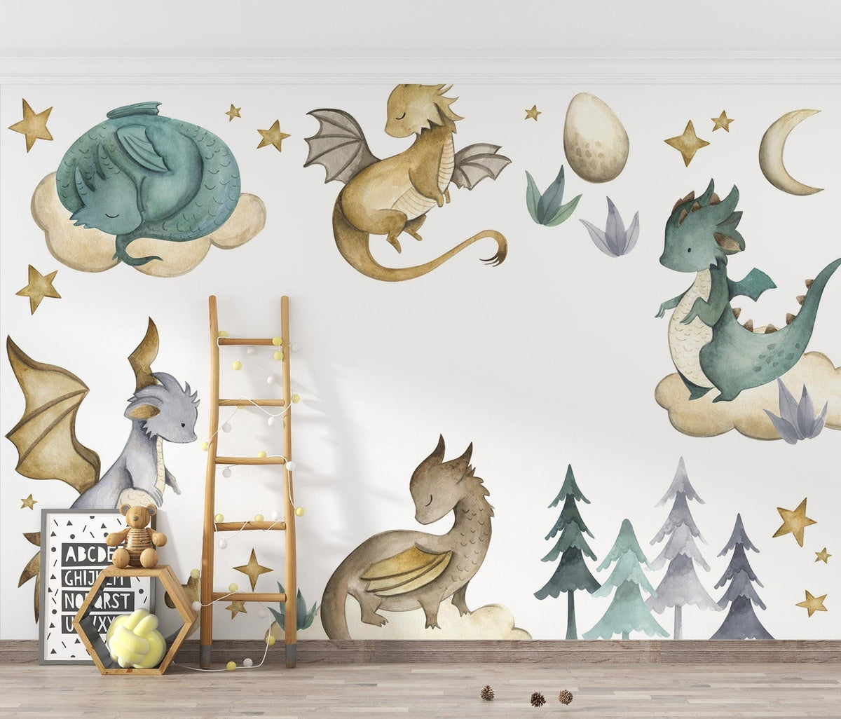 Baby Dragon Wallpaper Mural - High-Quality Premium Wall Art Decor Sticker