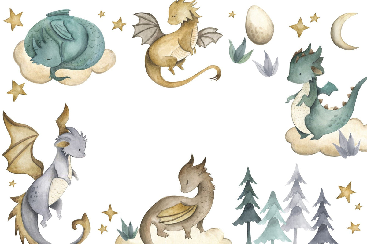 Baby Dragon Wallpaper Mural - High-Quality Premium Wall Art Decor Sticker