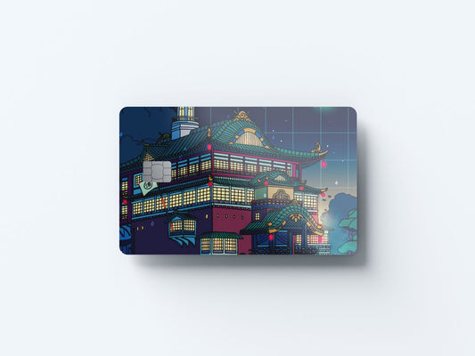 Bathhouse Night Design | Credit Card Sticker | Small Chip | Credit Card Skin