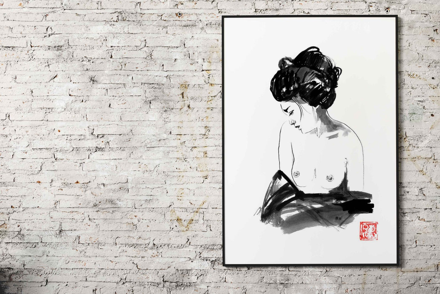 bathing geisha Asian Style Poster | Wall Art for Home & Office | High-Quality Print