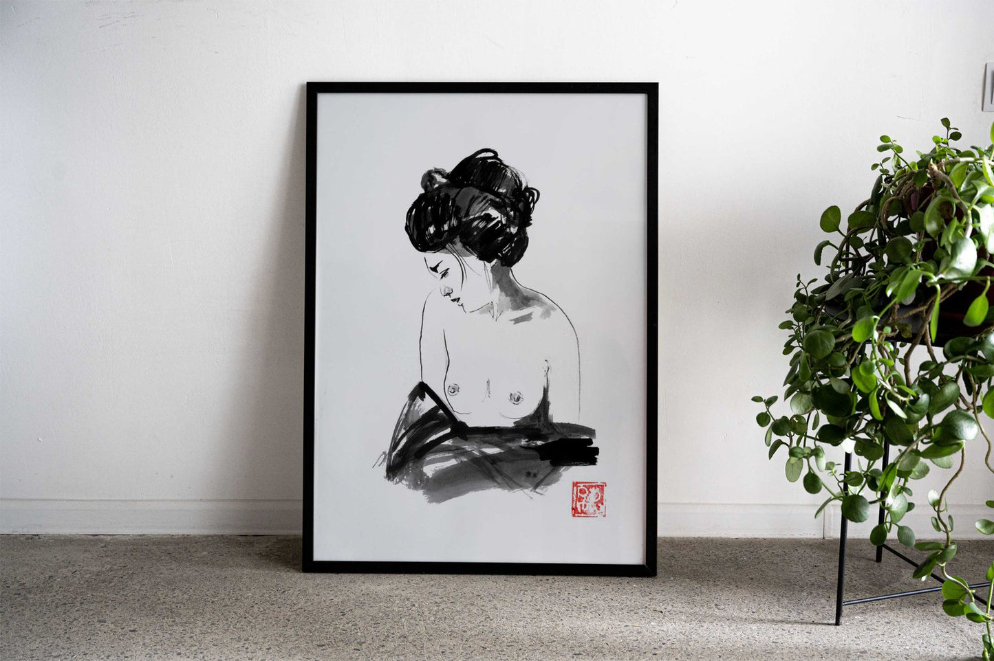 bathing geisha Asian Style Poster | Wall Art for Home & Office | High-Quality Print