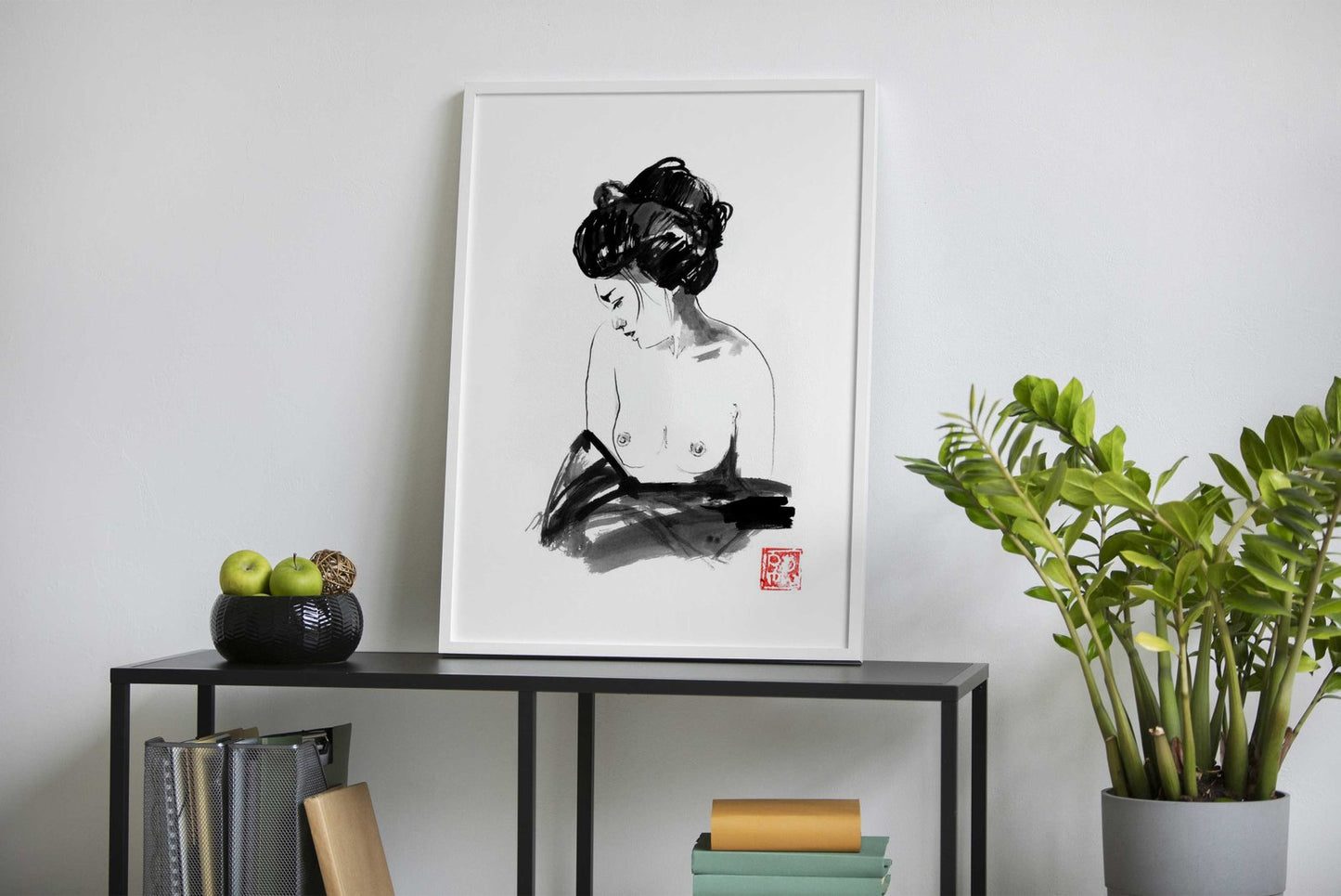 bathing geisha Asian Style Poster | Wall Art for Home & Office | High-Quality Print