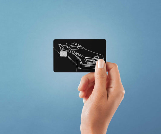 Batmobile Line Art Design | Credit Card Sticker | Small Chip | Credit Card Skin
