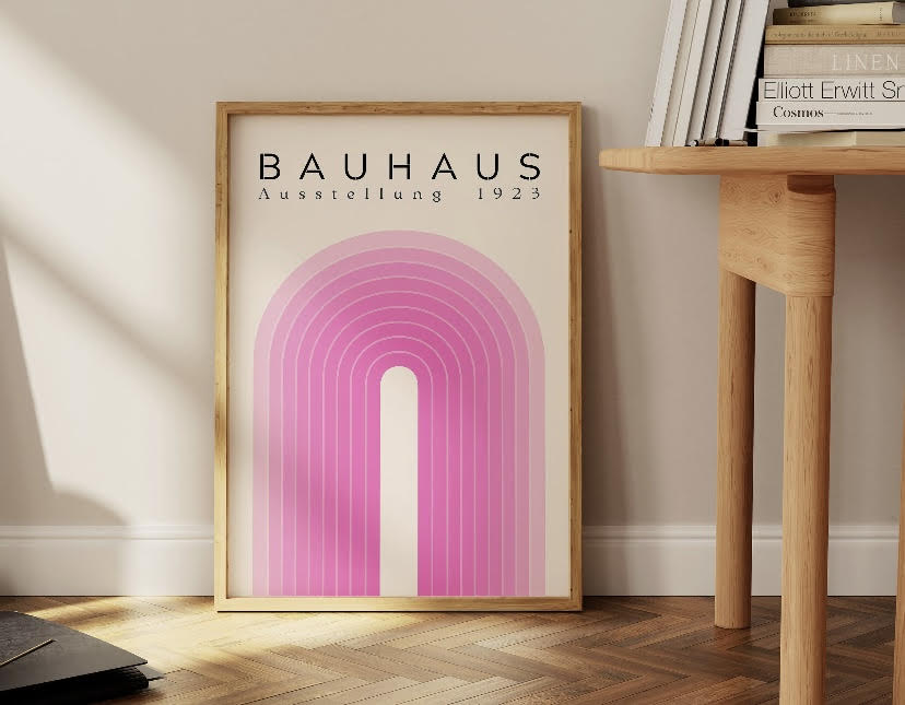 Bauhaus-Inspired Pink Rainbow Design