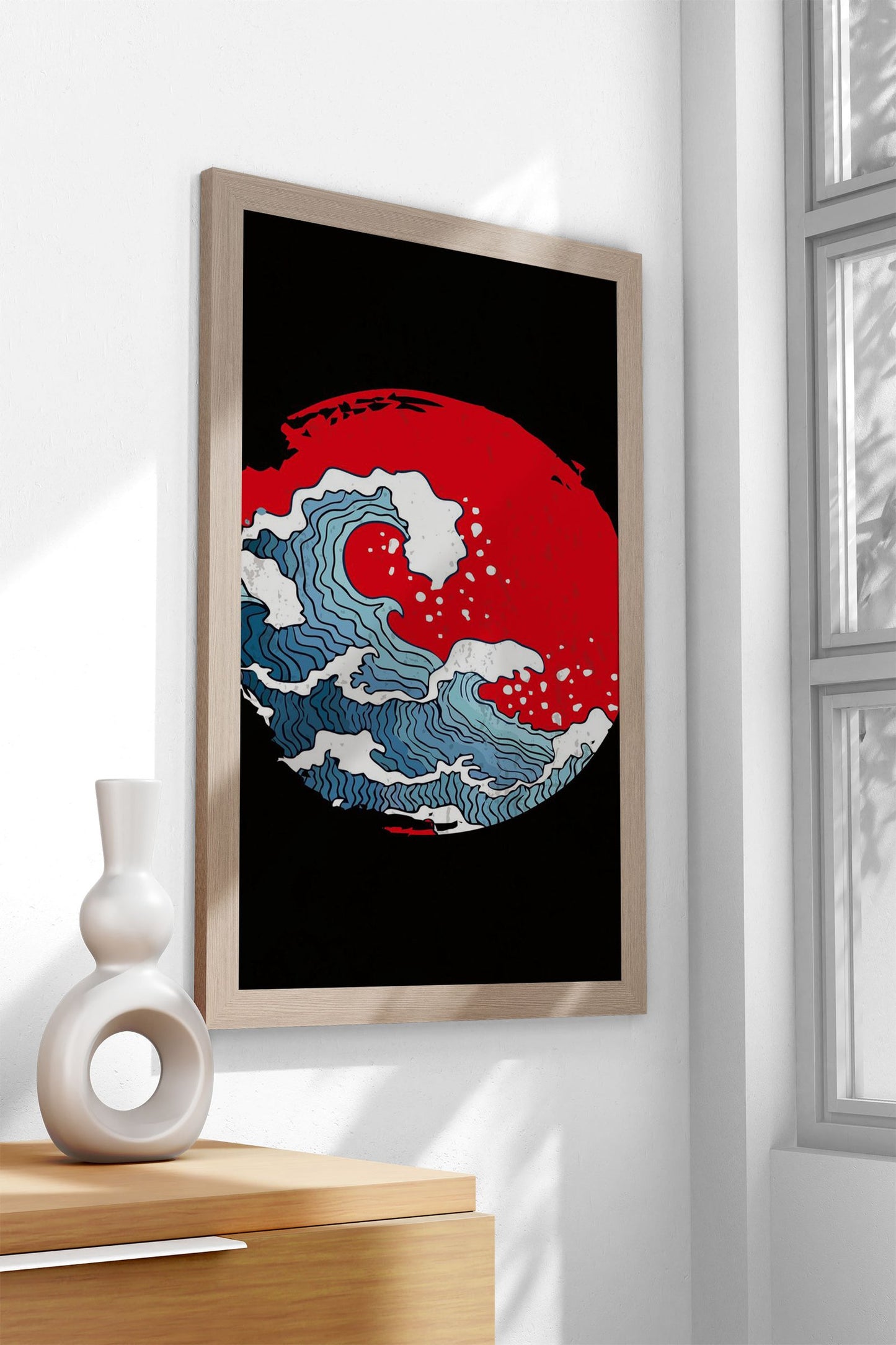 beach waves Asian Style Poster | Wall Art for Home & Office | High-Quality Print