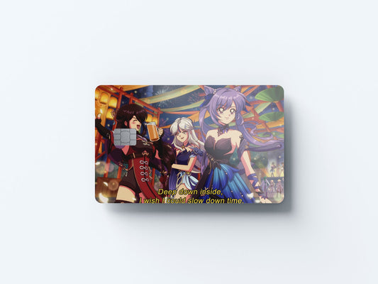 Beidou Ningguang and Keqing Design | Credit Card Sticker | Small Chip | Credit Card Skin