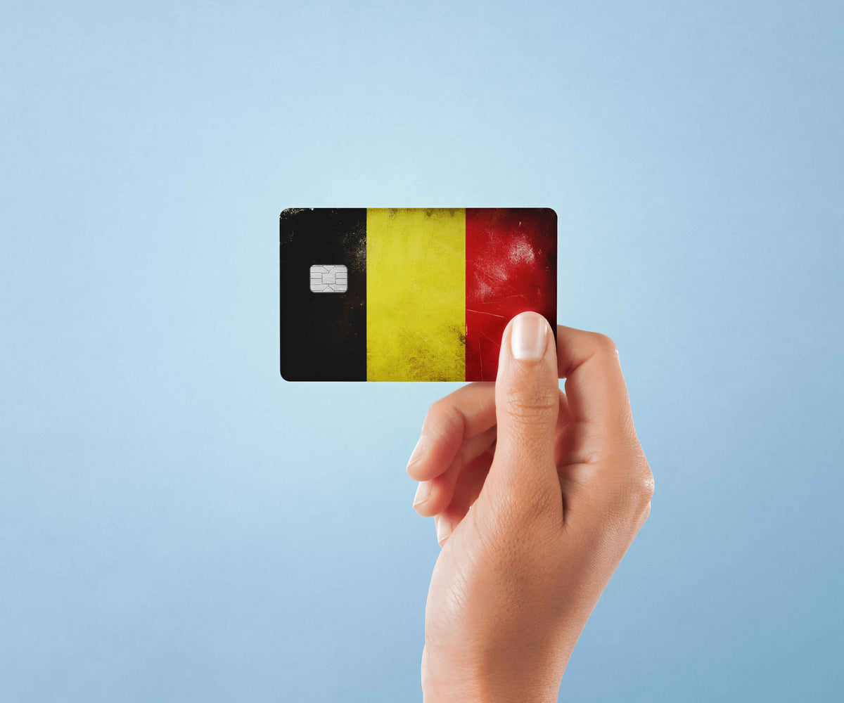 Belgium Flag - Premium Vinyl Credit Card Skin Cover by Wonderwallsboutique