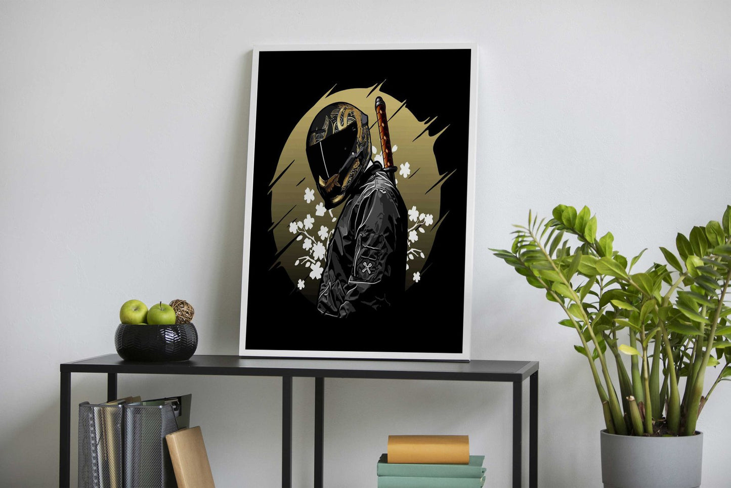 biker and katana print Asian Style Poster | Wall Art for Home & Office | High-Quality Print