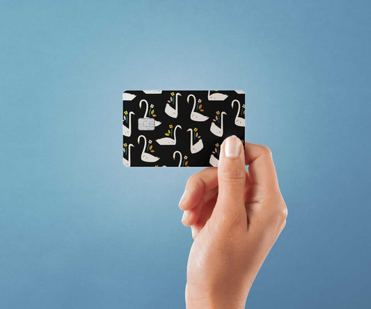 Black Swan Design | Credit Card Sticker | Small Chip | Credit Card Skin