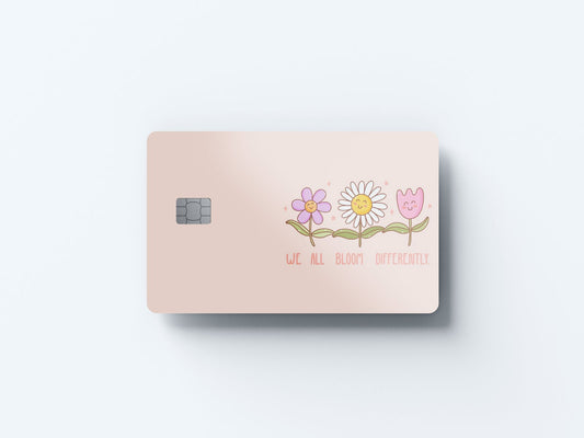 Watercolor blooming design | credit card sticker | small chip | credit card skin for nursery and home wall decor.