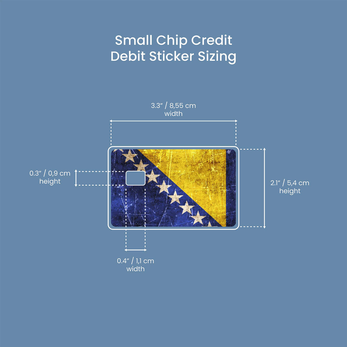 Bosnien Herzegovina Flag - Premium Vinyl Credit Card Skin Cover by Wonderwallsboutique