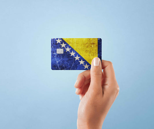 Bosnien Herzegovina Flag - Premium Vinyl Credit Card Skin Cover by Wonderwallsboutique
