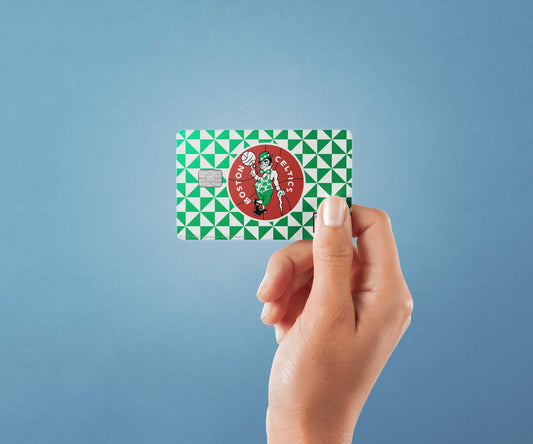 Boston Celtics Throwback Hardwood Classics Design | Credit Card Sticker | Small Chip | Credit Card Skin