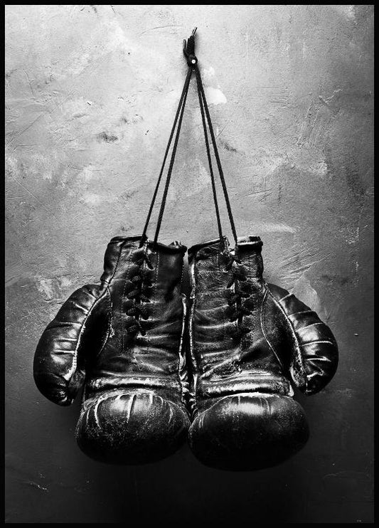 Watercolor boxing gloves poster for nursery and home wall decor.