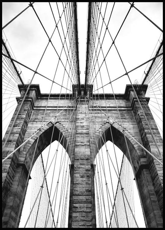 Watercolor brooklyn bridge poster for nursery and home wall decor.
