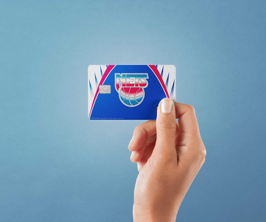 Brooklyn Nets Away Warmups Hardwood Classics Design | Credit Card Sticker | Small Chip | Credit Card Skin