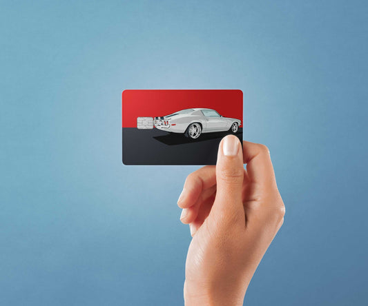 Watercolor camaro design | credit card sticker | small chip | credit card skin for nursery and home wall decor.