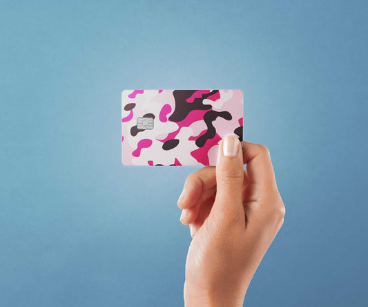 Watercolor camo pink design | credit card sticker | small chip | credit card skin for nursery and home wall decor.