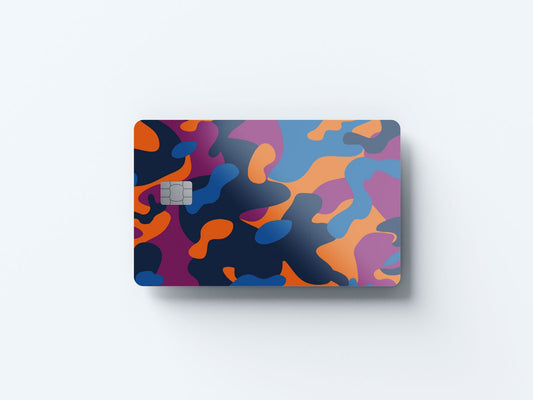 Watercolor camo retro design | credit card sticker | small chip | credit card skin for nursery and home wall decor.