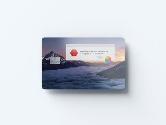 Watercolor can't load money design | credit card sticker | small chip | credit card skin for nursery and home wall decor.