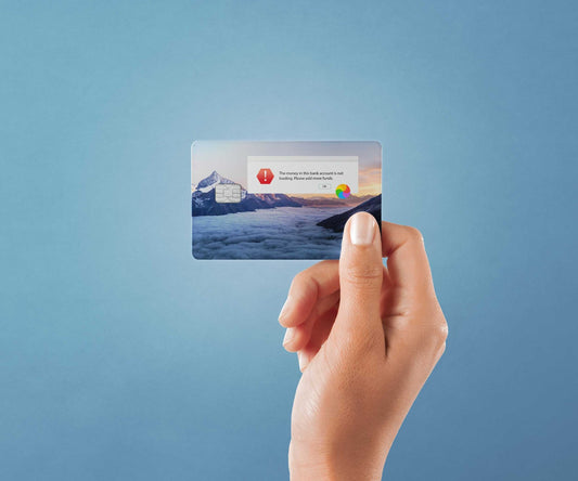 Watercolor can't load money design | credit card sticker | small chip | credit card skin for nursery and home wall decor.