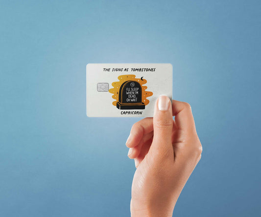 Capricorn as a Tombstone Design | Credit Card Sticker | Small Chip | Credit Card Skin