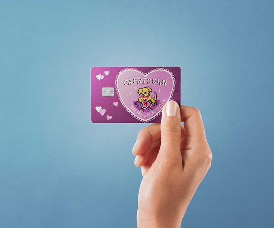 Capricorn Puppy Love Design | Credit Card Sticker | Small Chip | Credit Card Skin