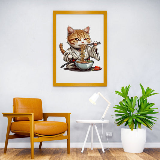 cat ramen japanese Asian Style Poster | Wall Art for Home & Office | High-Quality Print - High-quality vinyl skin w