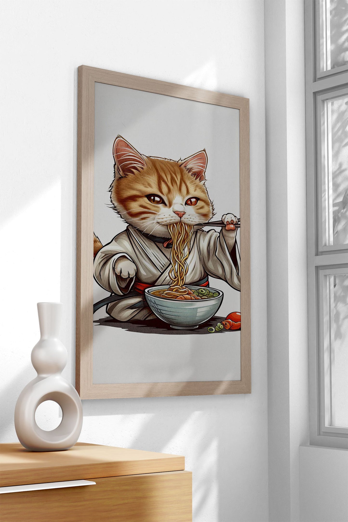 cat ramen japanese Asian Style Poster | Wall Art for Home & Office | High-Quality Print