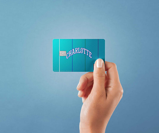 Charlotte Hornets Away Hardwood Classics Design | Credit Card Sticker | Small Chip | Credit Card Skin