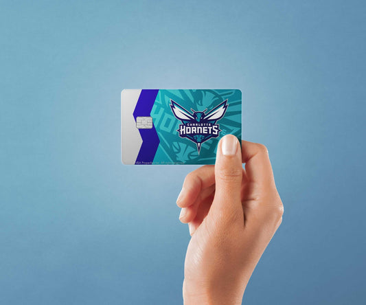 Charlotte Hornets Crossover Design | Credit Card Sticker | Small Chip | Credit Card Skin